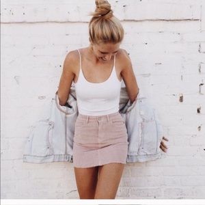 Pink corduroy skirt brandy Melville